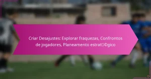 Criar Desajustes: Explorar fraquezas, Confrontos de jogadores, Planeamento estratégico