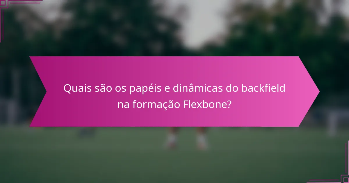 Quais são os papéis e dinâmicas do backfield na formação Flexbone?
